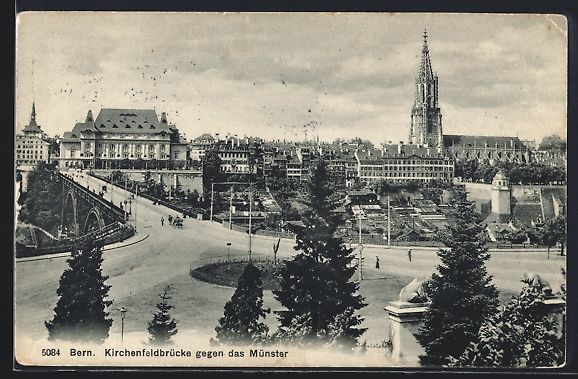 Cartoline postali: Bern, Kirchenfeldbrücke gegen das Müns – Usato da Berlin venduto da bartko-reher
