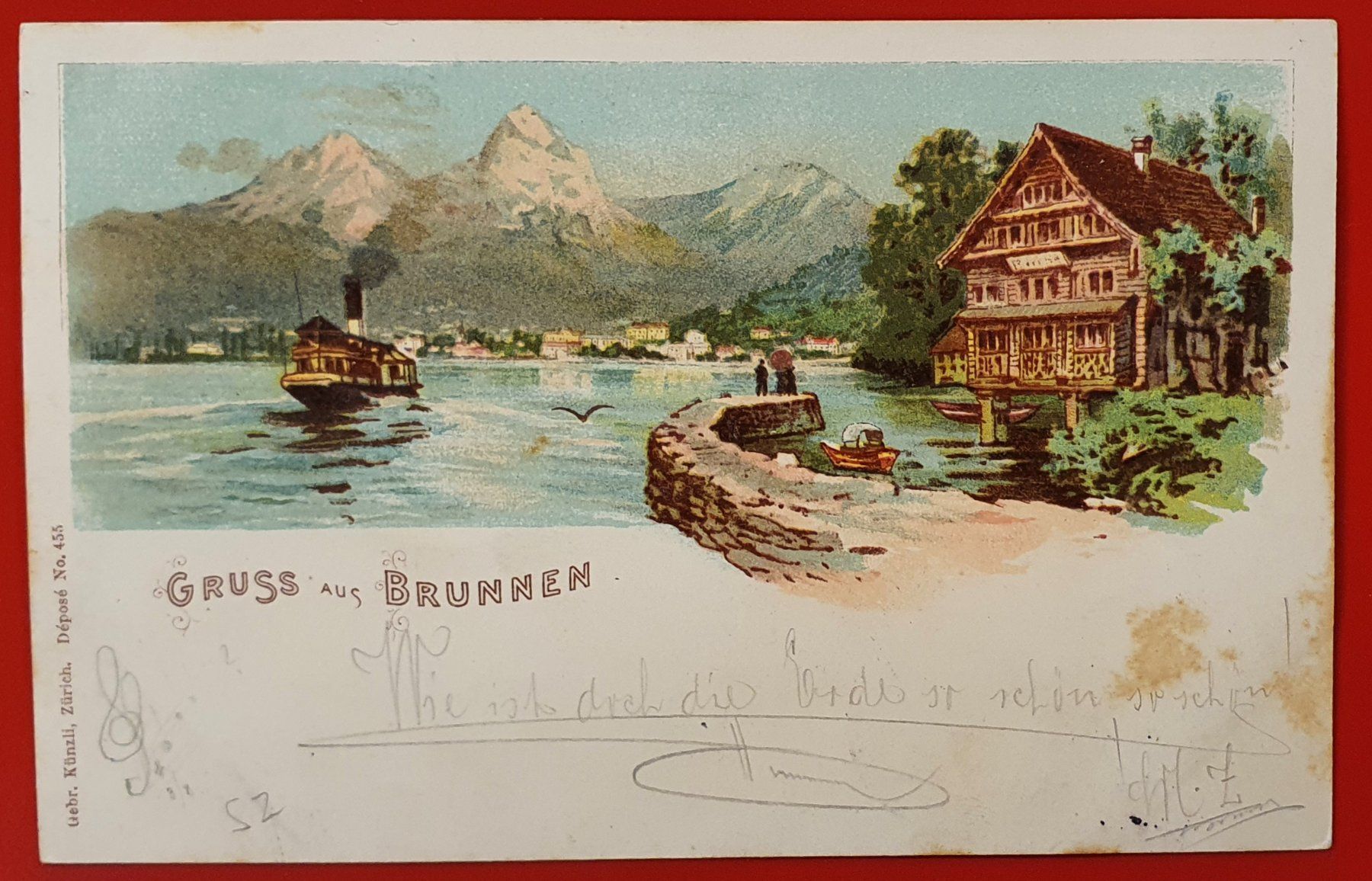 Cartoline postali: Gruss aus Brunnen 1898 – Usato da Kreuzlingen venduto da Rschweiz1