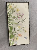 Vintage Topfuntersetzer mit Blumenmuster, Keramik