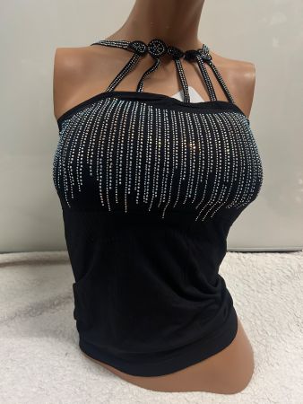 Top mit Strass figurbetont Gr S NEU Gratis Versand