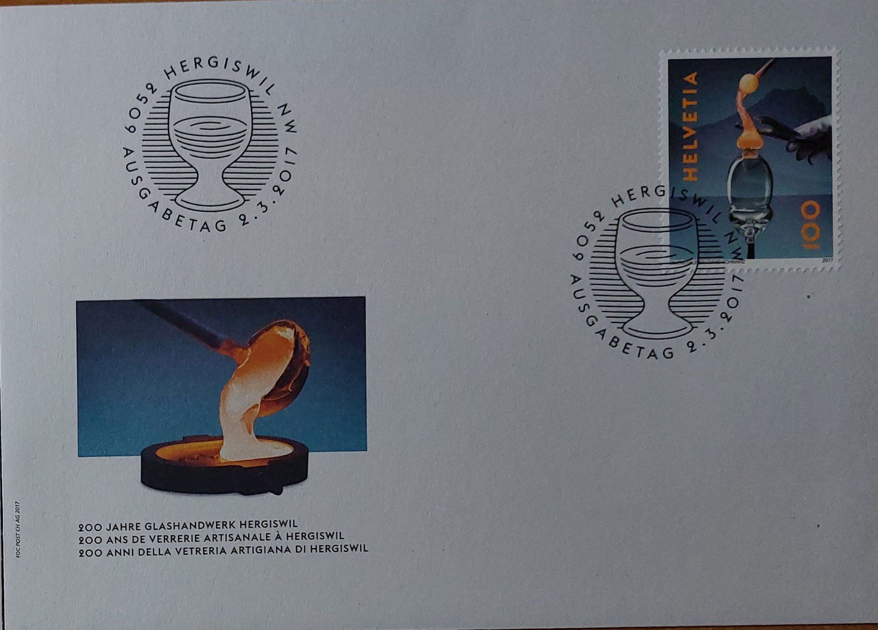 Alle Briefmarken: F1621 - FDC Artisanat en verre – Gebraucht aus Trélex von Phil_Albert
