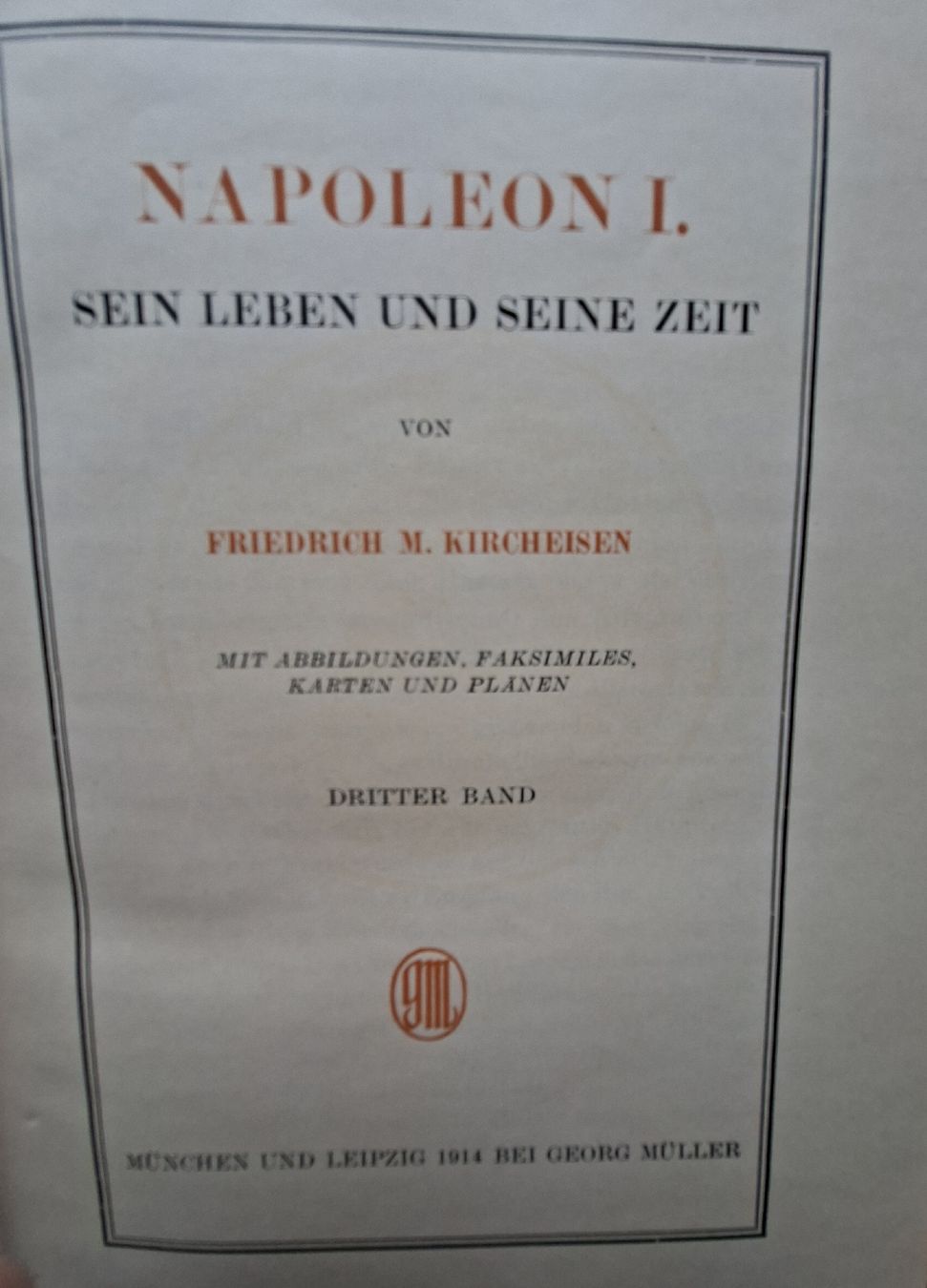 Libri: Napoléon l, Sein Leben und seine Zeit. – Usato da Greifensee venduto da rodolfo25 3