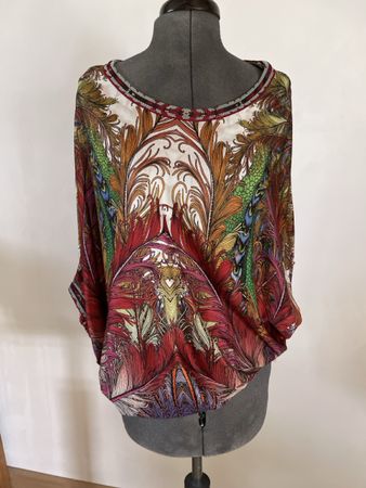 Custo Barcelona Kaftan 100% Viskose Federprint Gr S Sommer T