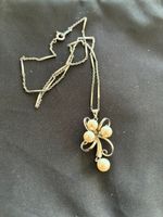 pendentif  4   perles de culture et chainette argent poinçon