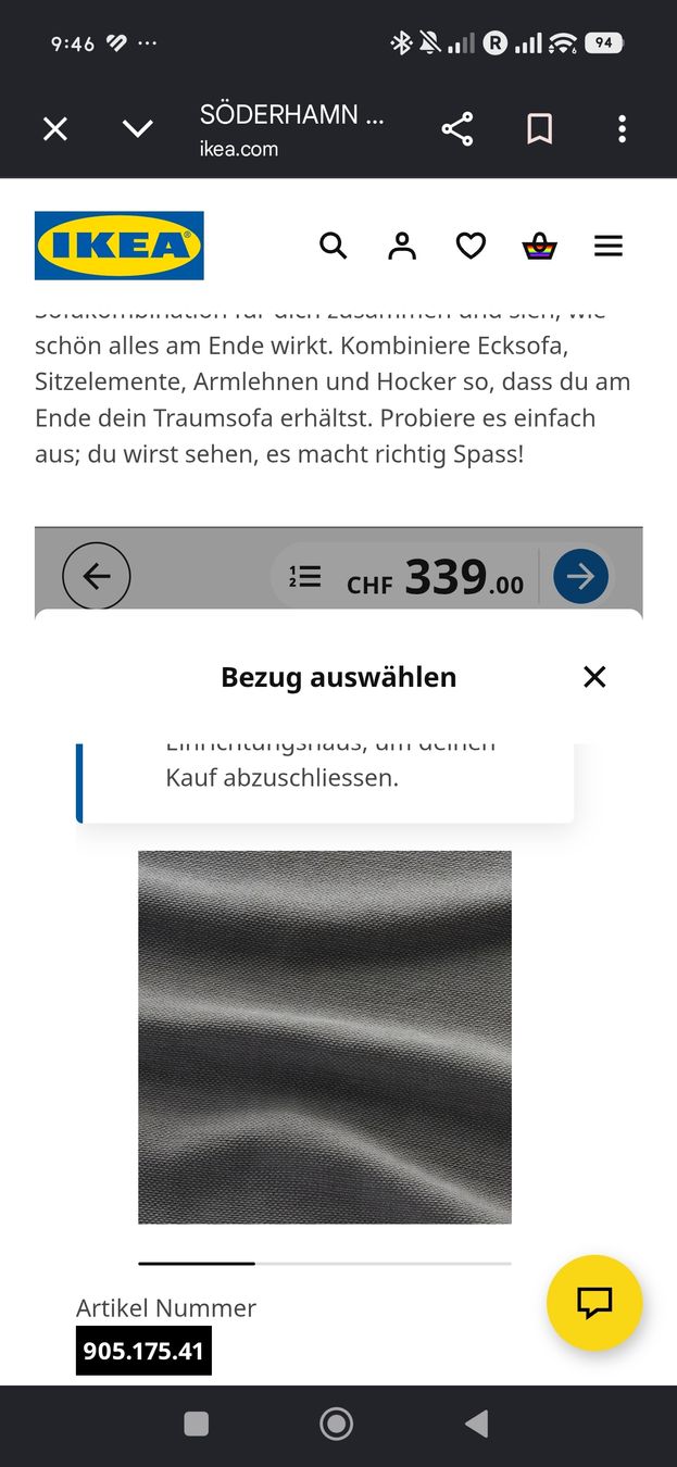 Ikea Divani: Ikea söderhamn Eck element mit plus ein Armlehne – Usato da Hitzkirch venduto da hen_jr6s 4