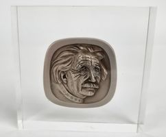 Albert Einstein Relief / Medaille in Acrylglas, Rarität!