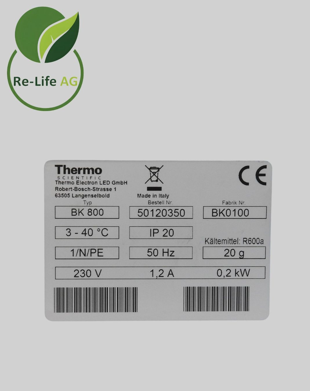 Kühlschrank: Thermo Scientific BK 800 Laboratory Fridge – Gebraucht aus Reinach BL von Re-LifeAG_Labor 8