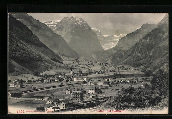 Cartoline postali: AK Linthal, Gesamtansicht mit Selbsanft – Usato da Berlin venduto da bartko-reher