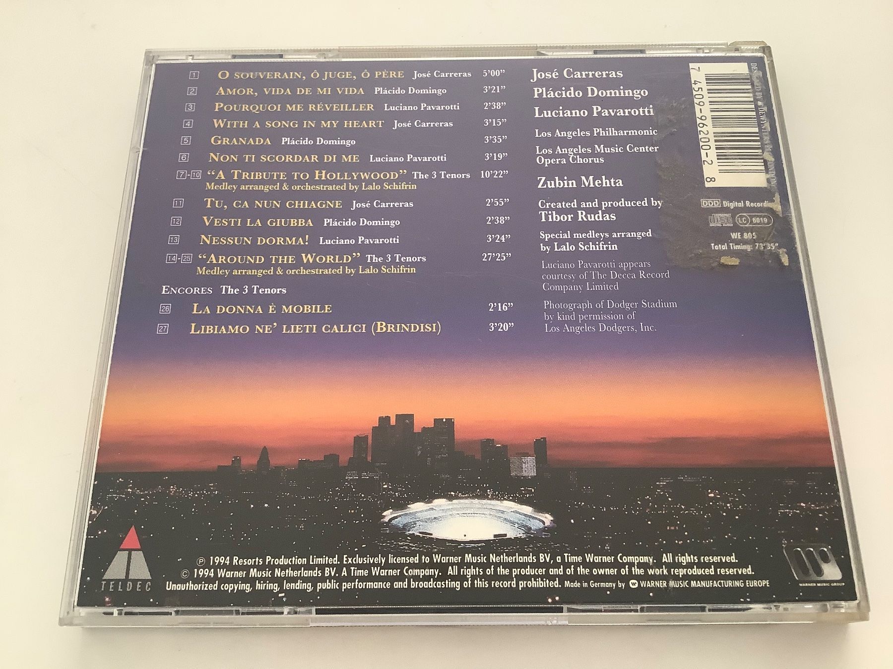 CD: The 3 Tenors live from LA / 1994 – Usato da Dübendorf venduto da Shreck 1