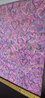 Handgemaltes Herz-Bild, rosa, Liebe, Freude, Leinwandbild