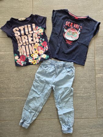 Kleiderset Mädchen, T-Shirts und Jeans, Gr. 98, see ya