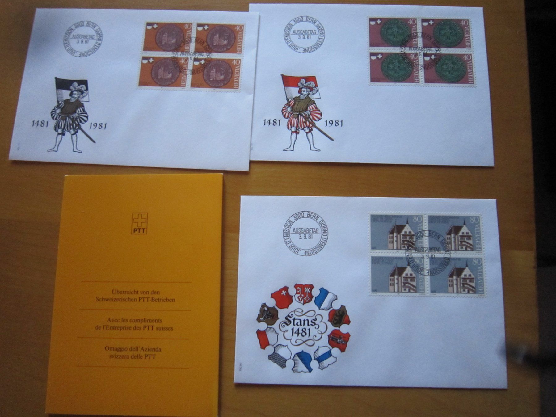 Tutti i francobolli: CH 1981 Serie FDC einzeln und 4er und Büchlein – Usato da Gordola venduto da Polentaefung 4