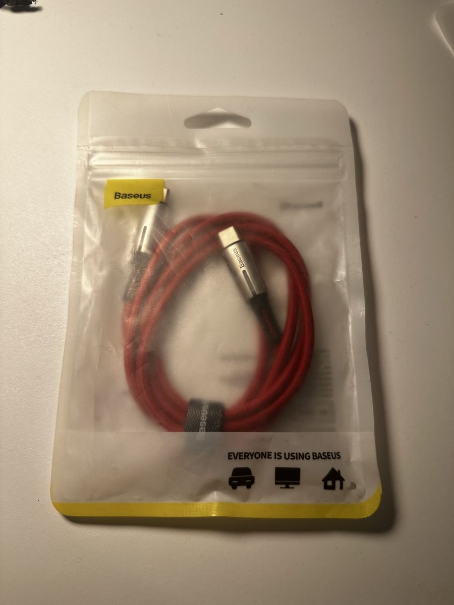 Baseus Cavi: Baseus USB-C Ladekabel Rot – Schnellladen – Nuovo e nell'imballaggio originale da Fribourg venduto da WAURGB_6498