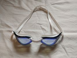Schwimmbrille Antibeschlag weiss blau