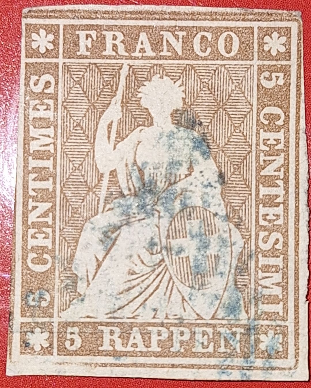 Tutti i francobolli: Strubel 22A3 mit Befund Kat. 200.- – Usato da Balgach venduto da SIMEON27