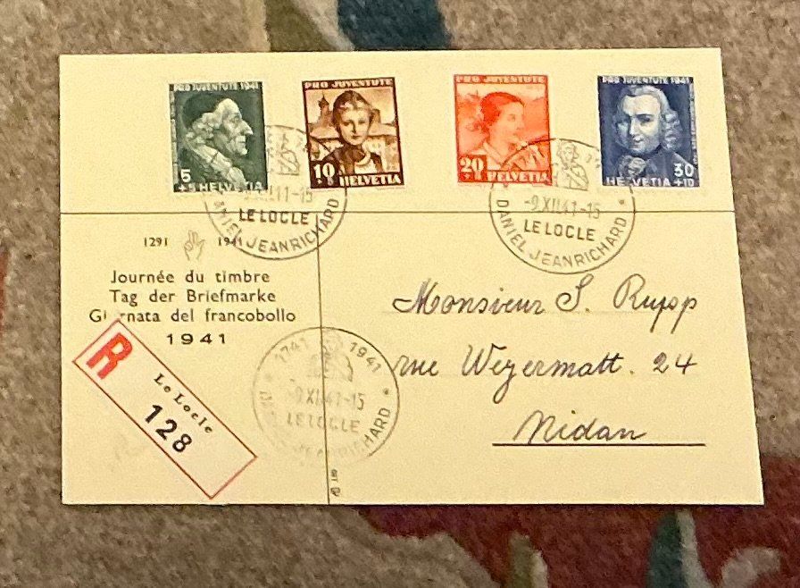 Tutti i francobolli: 1 Pro Juventute  1941 Einschreiben – Usato da Koblenz venduto da Markenhimmel