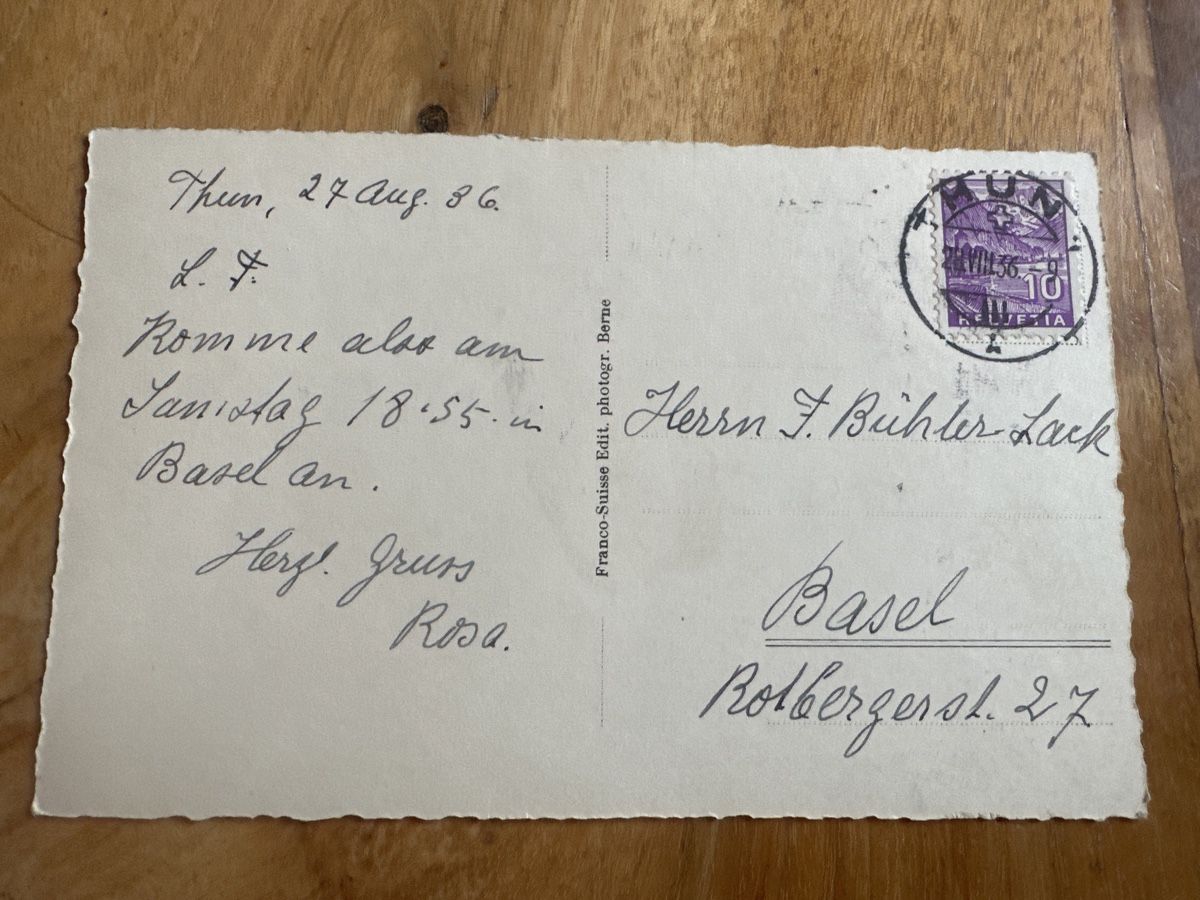 Ansichtskarten: AK Thun 1936, sehr gut erhalten. – Gebraucht aus Frauenfeld von aluma14 3