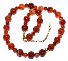 SALE KETTE STEINKETTE EDELSTEINKETTE ACHAT ROT KEIN GLAS!