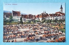 Sursee - Viehmarkt auf dem Marktplatz - alte Ansichskarte