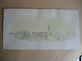 Aquarell Kolumbanskirche Rorschach Kirche signiert Sutter