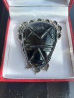 Vintage Brosche aus Mexiko 925 mit Onyx