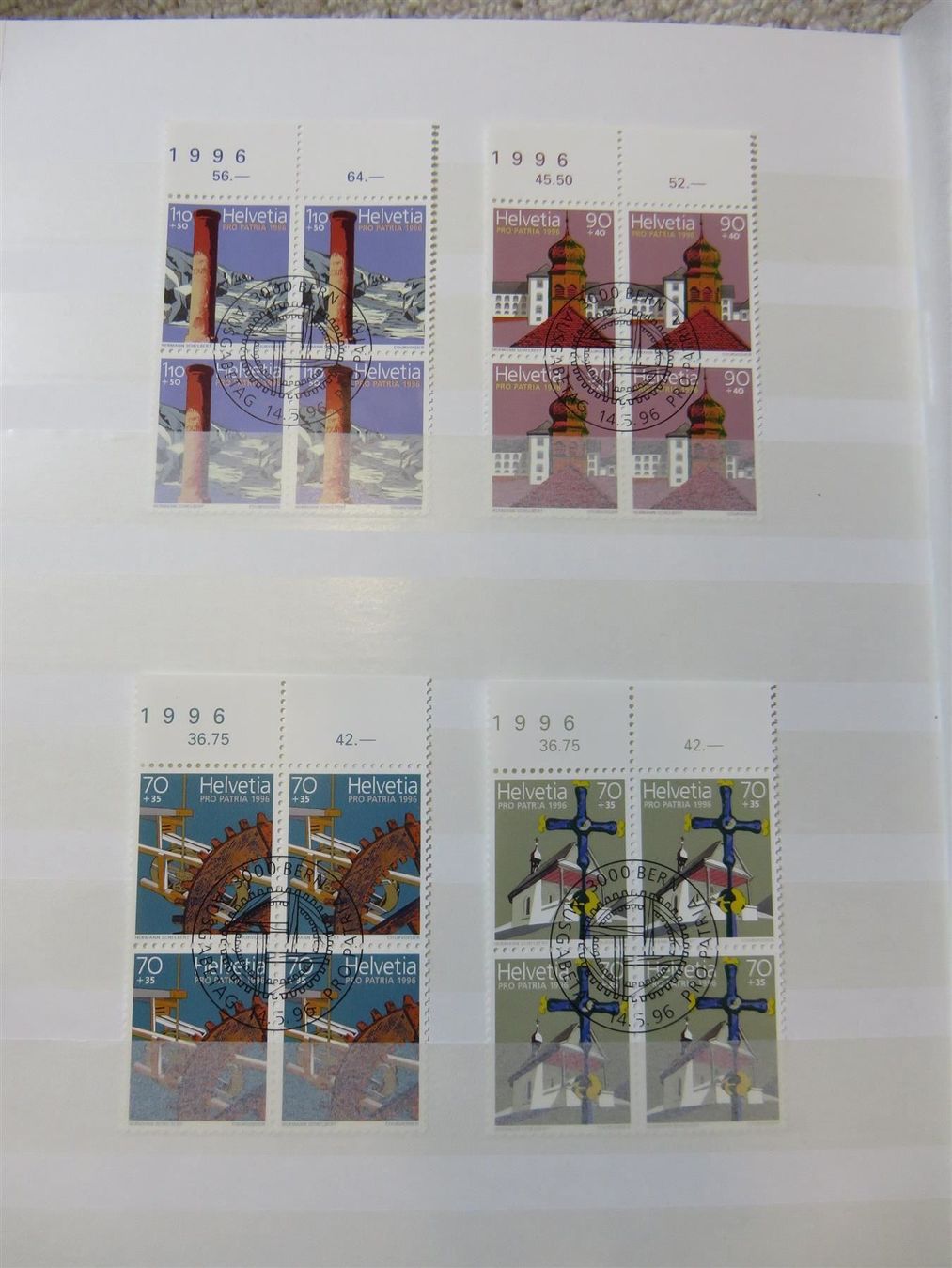 Alle Briefmarken: 1996 4er-Blocks ET inkl. PJ + PP – Gebraucht aus Spiez von Crazyduck 4
