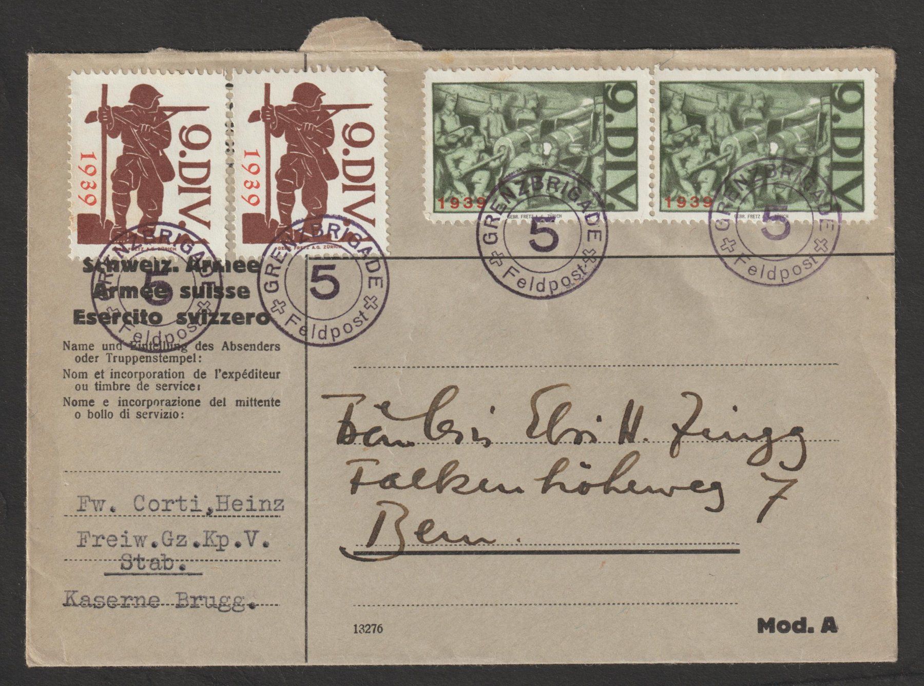 Alle Briefmarken: Kommandostäbe Nr. 84c/1 + 87/1 FP – Gebraucht aus Siebnen von Fstaehli