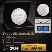 ZVV Jubiläumsmedaille 25 Jahre – 999 Feinsilber – ca. 24,51 