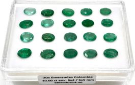 Lot 10.00 ct - 20x émeraudes Colombie - Valeur 1'800.- Fr