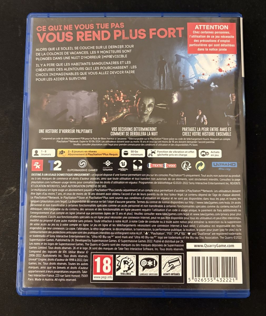 Giochi: PS5 The Quarry  – Nuovo (secondo la descrizione) da Genève venduto da Plouffino 1