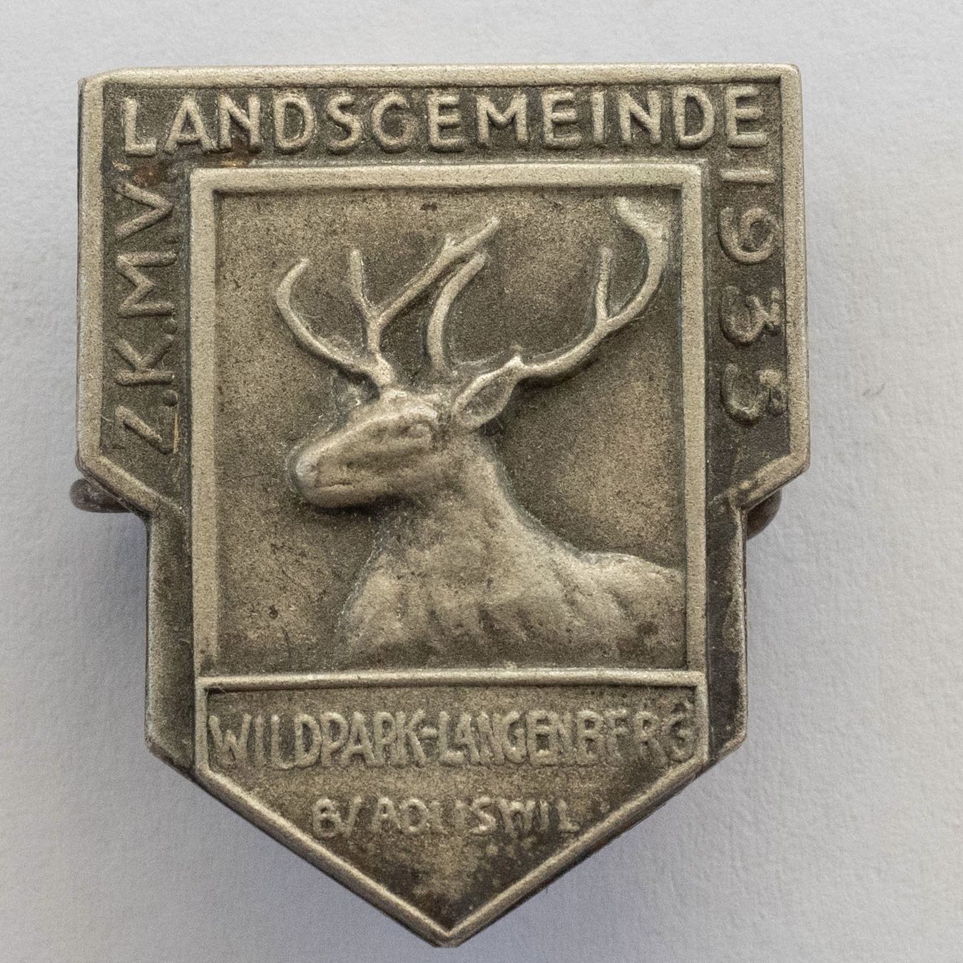 Placchette & Badge: Wildpark-Langenberg bei Adliswil 1935 – Usato da Rotkreuz venduto da Swiss-Coins
