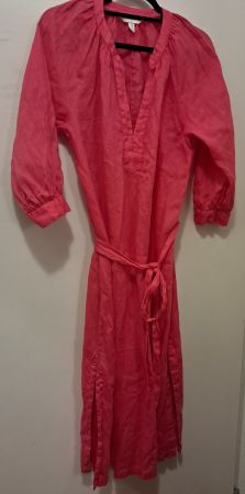 Leinenkleid gr. M (H&M) fuchsia (100% Leinen)