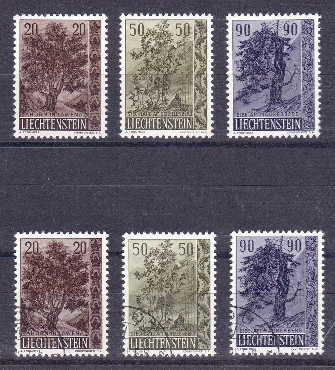 Alle Briefmarken: FL 315-317, postfr.+gest. Serie,SBK 50.- – Gebraucht aus Wenslingen von riger11