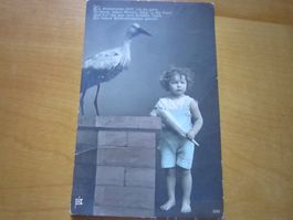 No 1 Postkarte Storch Stempel Herisau