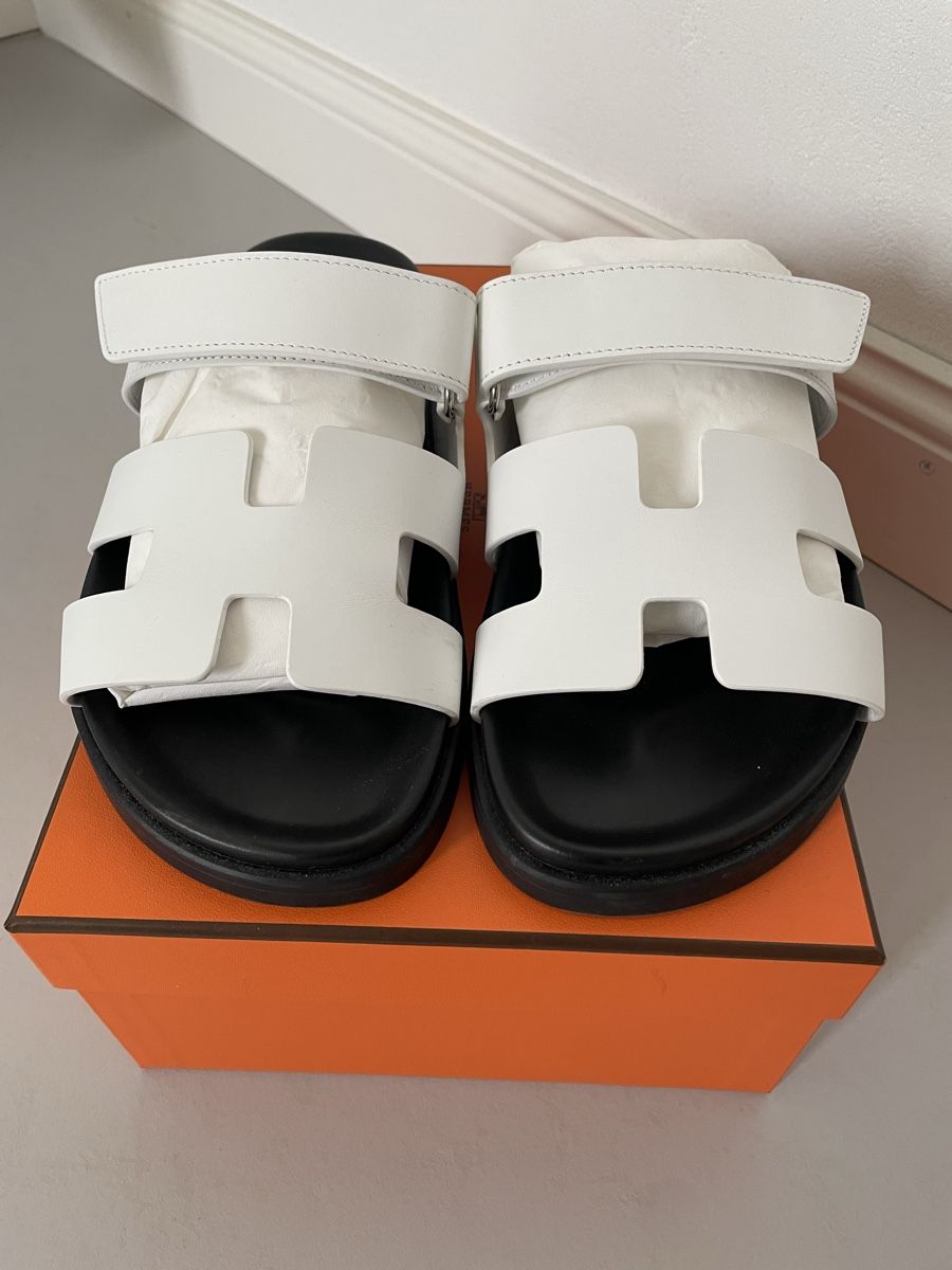Hermès Damenschuhe: Hermès Chypre Sandalen weiss - Gr. 40 – Gebraucht aus Brugg AG von Elle_1 4