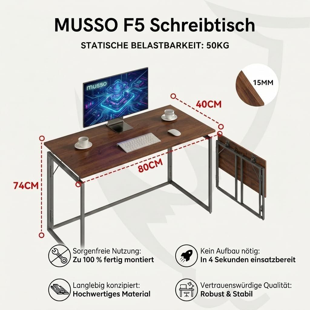 Tavoli: Schreibtisch klappbar 80x40 Computertisch Holz Braun – Nuovo e nell'imballaggio originale da Neuhausen venduto da apo_zn9s 2