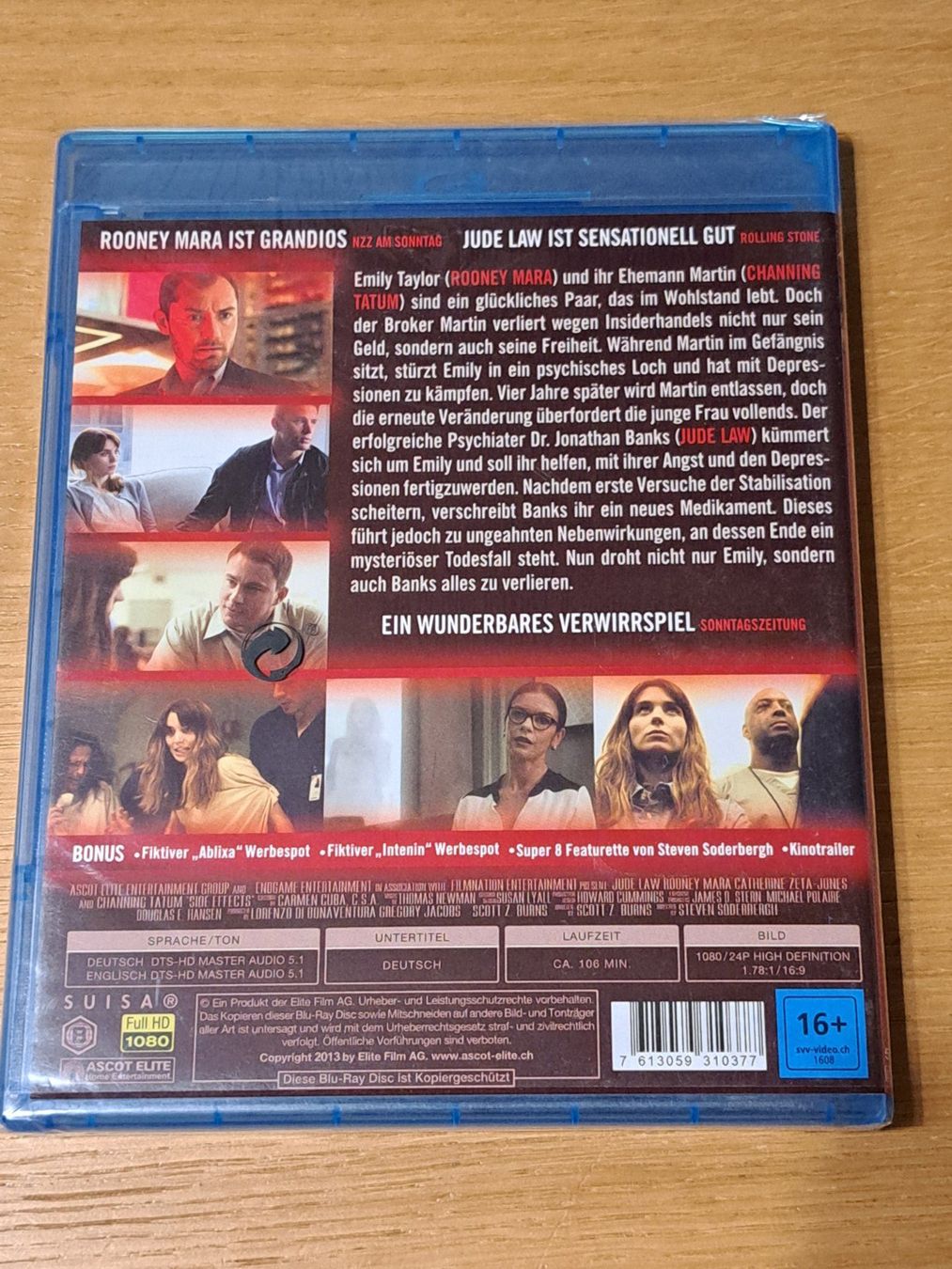 Tutti i DVDs: Blu-ray SIDE EFFECTS von Steven Soderbergh.   Noch neu! – Nuovo e nell'imballaggio originale da Unterseen venduto da Kanica 1