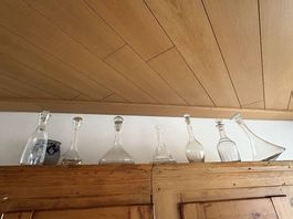 Glas Weinkaraffen Kristall, 7 Stk.
