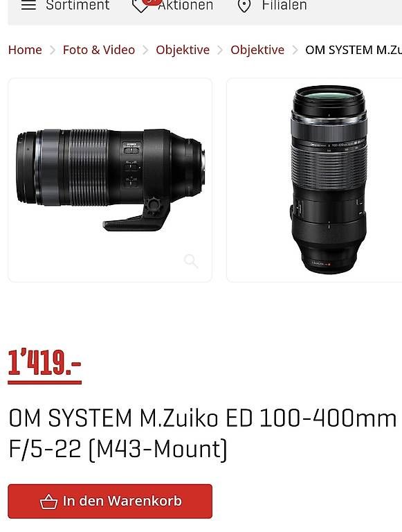 OM System Objektive: Olympus OM System m.Zuiko ED 100-400mm – Gebraucht aus Liesberg Dorf von sniper88