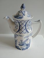 Antike englische Teekanne Furnivals OLD CHELSEA blau-weiß