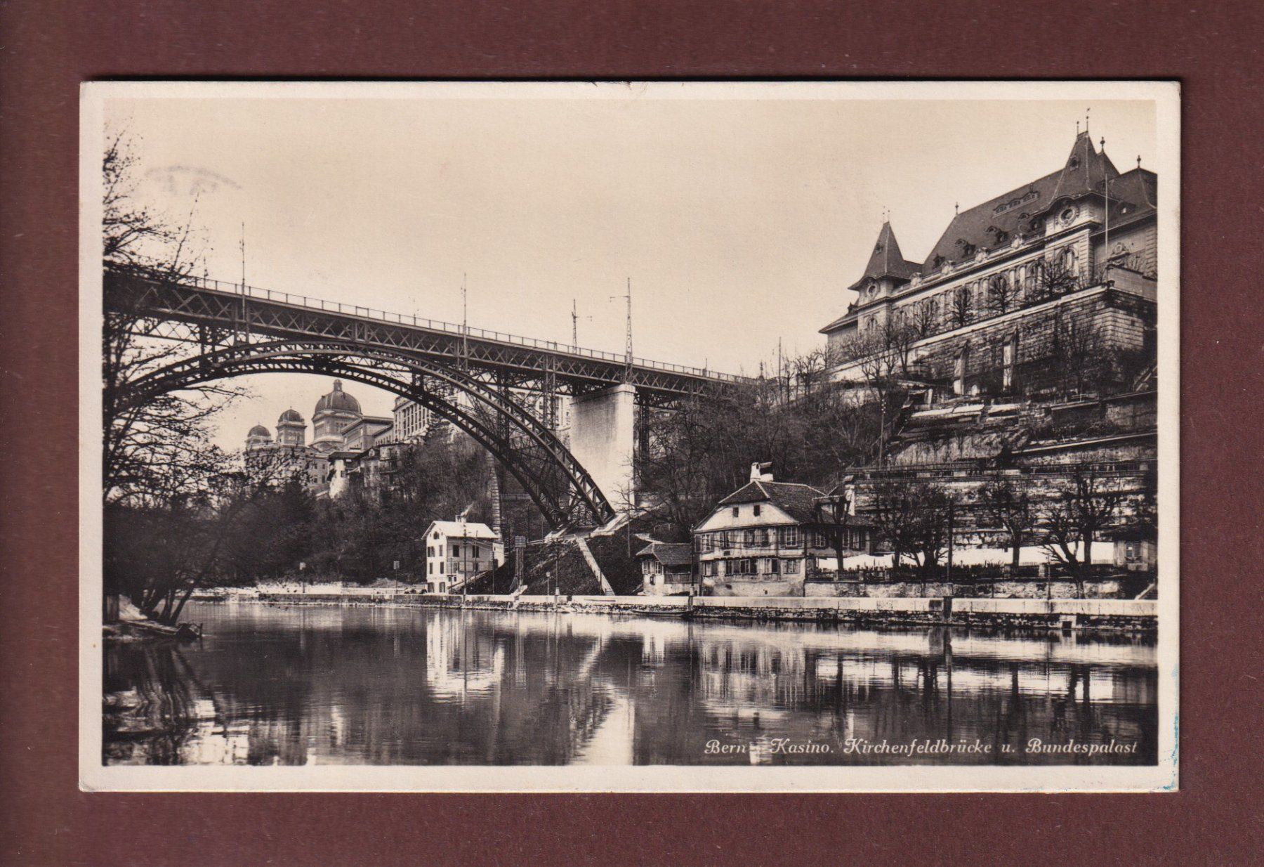 Cartoline postali: BERN - Kirchenfeldbrücke - Kasino - 1928 – Usato da Pully venduto da nicecards-shop