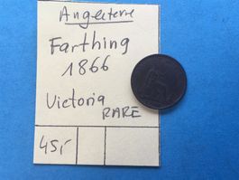 ANGLETERRE : FARTING 1866 - Victoria RAR