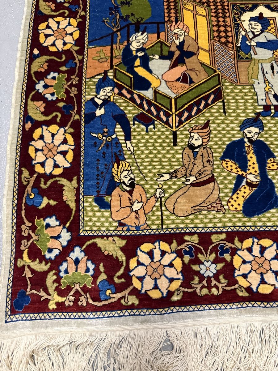Tappeti: Wunderschöner Seiden Bildteppich (Hereke)77x52.cm – Usato da Sempach venduto da Star7 2