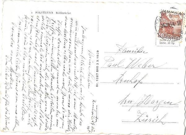 Cartoline postali: Solothurn Rötibrücke mit Boot in der Aare – Usato da Olten venduto da clotaldi 1