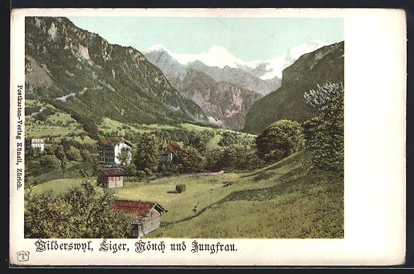 Cartoline postali: Wilderswyl, Teilansicht des Ortes mit Ei – Usato da Berlin venduto da bartko-reher