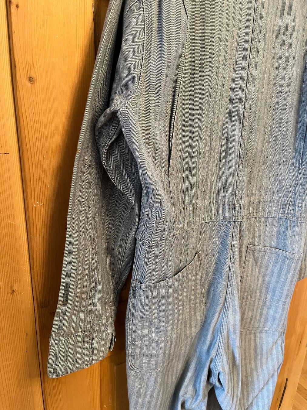 Tute: 1950s Herringbone Twill True Vintage Engineer Work Overall – Usato da Bern venduto da shoprestoredvintage 7