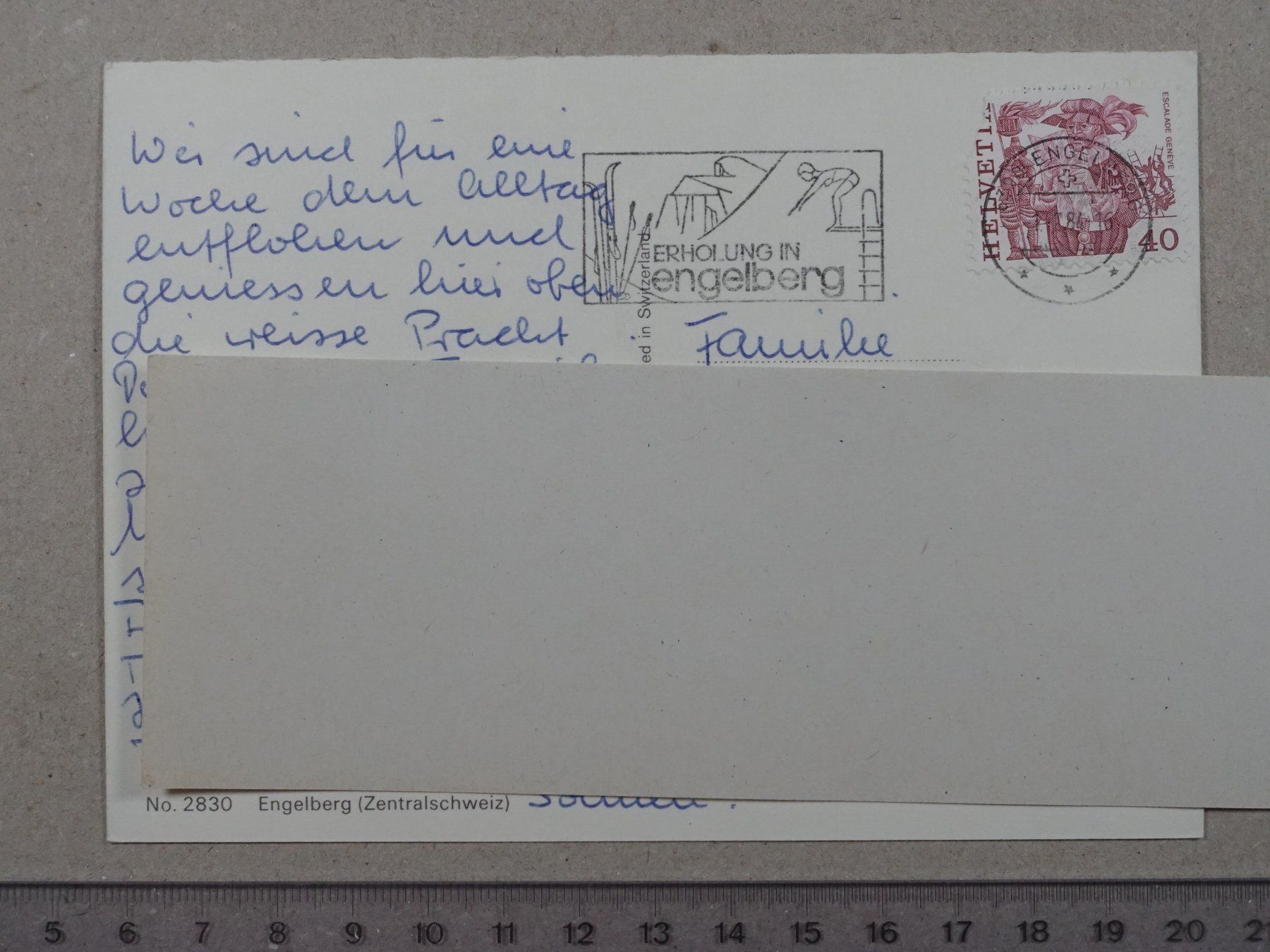 Cartoline postali: Engelberg, Kapelle, Winter, 1984 – Usato da Lenzburg venduto da fh1 1
