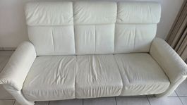 Echtleder 3er Sofa Weiss B198xT90xH105- Abholen in Bülach ZH