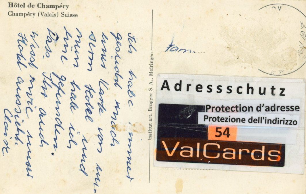 Cartoline postali: Champéry   VS   et Hôtel de CHAMPÉRY – Usato da Brig venduto da Valcards54 1