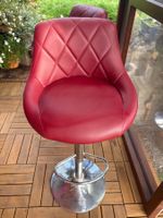 Barhocker Set rot Kunstleder gesteppt guter Zustand